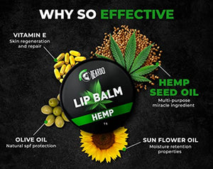 Beardo Hemp Lip Balm (7g) Lip Care for Dry & Chapped Lips | dark lips to lighten | moisturizes and repairs your lips