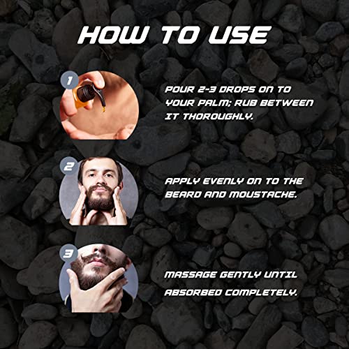 Biker's  Beard Growth Oil with Jamaican Black Castor, Helps Promote Hair Growth for Men, Brown, Fresh, 30 ml