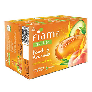 Fiama Gel Bar Peach and Avocado for moisturized skin, with skin conditioners, 125 g soap (Pack of 3)