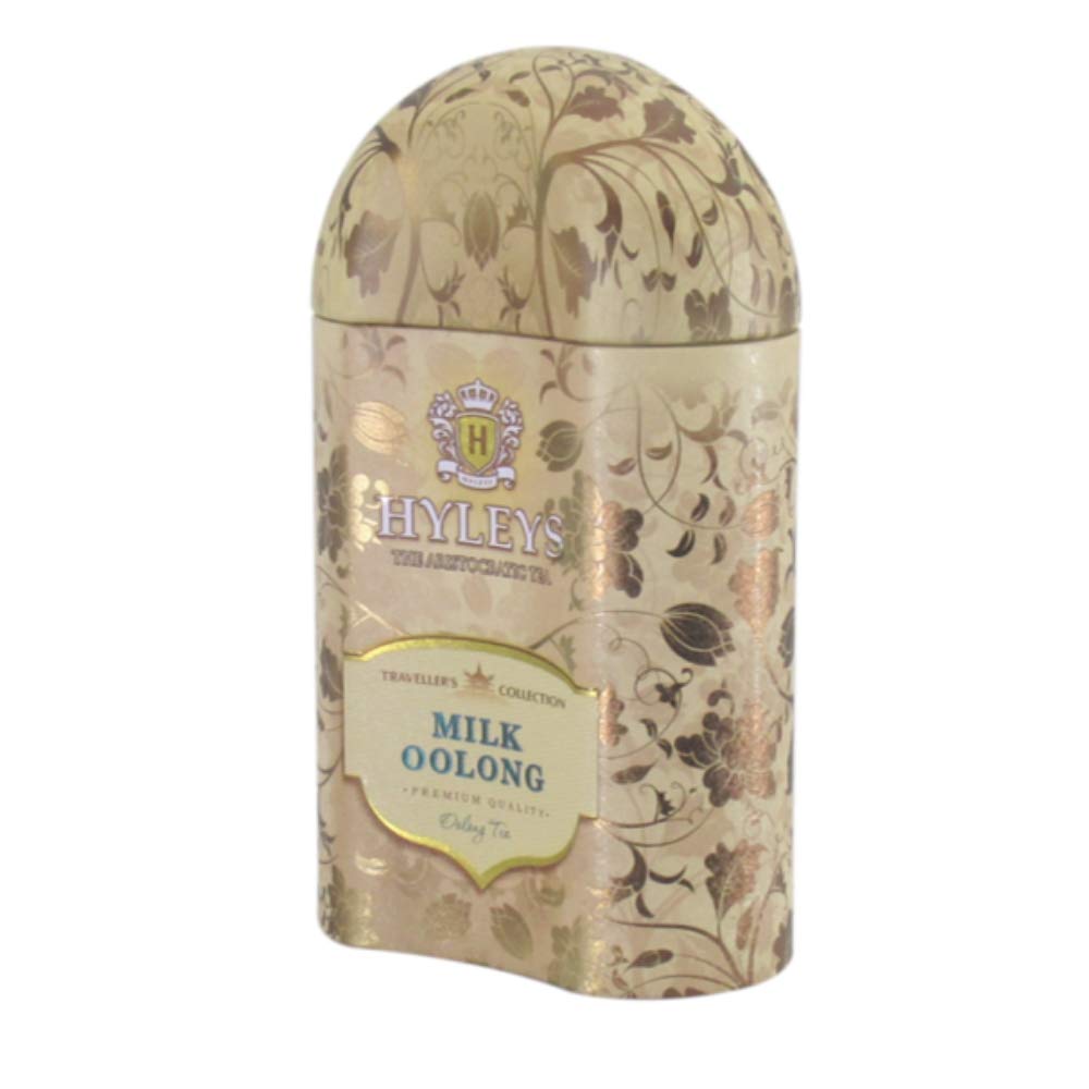 Hyleys Traveller's  Collection Milk Oolong Chinese Medium Leaf Tea in Tin, 3.52 Ounce (100g) - (100% Natural, Sugar Free, Gluten Free and Non-GMO)