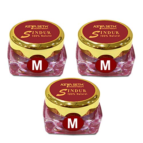 Keya Seth Aromatherapy 100% Natural Dust Sindoor Maroon with Herbs Extracts & Floral Pigments Kumkum, No side Effects & No Hair Fall 3gm (Pack of 3)