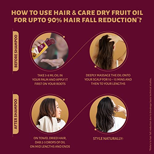 Hair & Care with Walnut & Almond,Non-Sticky Hair Oil, 300 ml