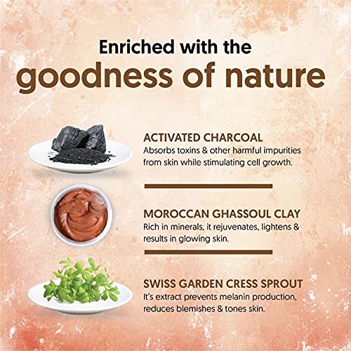 VLCC Charcoal & Moroccan Clay Deep Purifying Scrub (90gm), 90 g