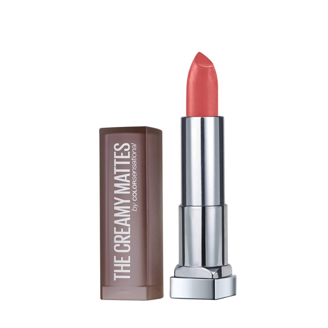 Maybelline New York Color Sensational Creamy Matte Lipstick, 635 Rock the Coral, 3.9g