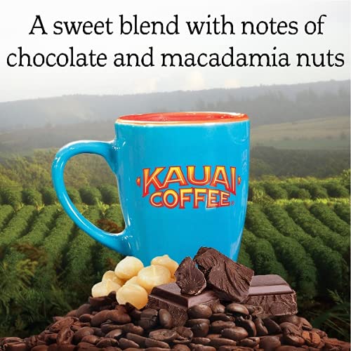 Kauai Hawaiian Ground Coffee, Mocha Macadamia Nut Flavor - Gourmet Arabica Coffee From Hawaii's  Largest Coffee Grower - Rich Flavor with Nutty Notes and Sweet Chocolate Overtones - 24 Ounce