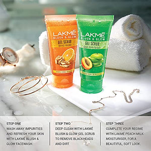 Lakmé Blush & Glow Green Apple Apricot Scrub, Gentle On Skin, Deep Cleansing Gel Scrub 100 g