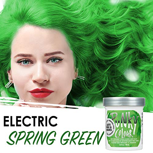 Jerome Russell Punky Semi Permanent Hair Color Conditioning, 100ml - Spring Green (Pack of 1)