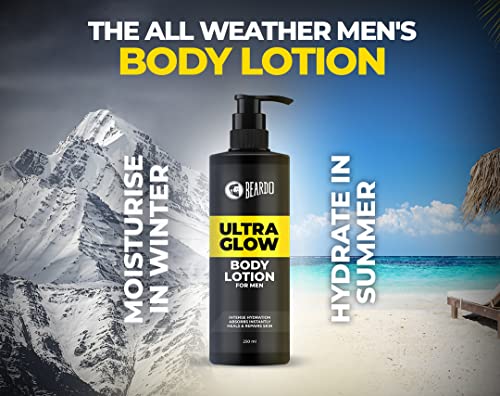 Beardo Ultraglow Body Lotion for Men | Intense Hydration | Absorbs Instantly | Heals & Repairs Skin | 250 ml