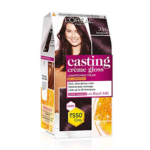 L'Oreal Paris Casting Crème Gloss Conditioning Hair Color, 87.5g + 72ml - Burgundy 316 (Pack of 1)