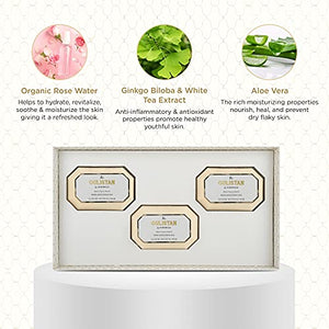 Kimirica The Gulistan Bathing Soap Bar Trio Luxury Gift Box, (3 x 85g) Handcrafted soaps set for all skin types