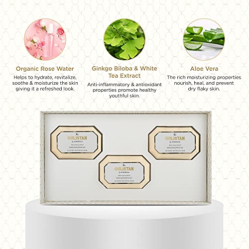 Kimirica The Gulistan Bathing Soap Bar Trio Luxury Gift Box, (3 x 85g) Handcrafted soaps set for all skin types