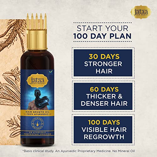 Jataa For Men Ayurvedic Hair Fall Oil with Jatamansi & Bhringraj for Hairfall Control & Hair Regrowth | 200ml