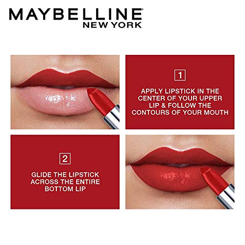 Maybelline Hyper Glossy Liquid Liner, Black, 3g And Maybelline New York Color Sensational Creamy Matte Lipstick, 660 Touch of Spice, 3.9g