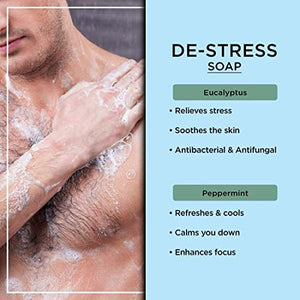 The Man Company Refreshing De-stress Soap Bar with Eucalyptus & Peppermint ( Combo Pack of 4 ) for Long-Lasting Freshness | Glowing, Soft & Supple Skin | Calms & Rejuvenates | Cooling Effect | Suitable For All Skin Types-100 gm - BUY 3 GET 1 FREE