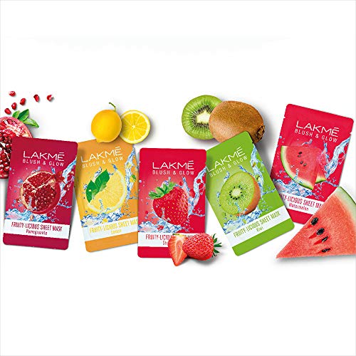 Lakmé Blush & Glow Kiwi Sheet Mask, 20 ml/25 ml (Item weight may vary)