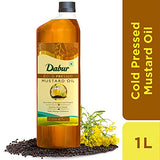 DABUR Cold Pressed Mustard Oil -1L : Healthy Cooking Oil with the Goodness of Omega 3 & 6