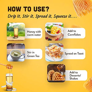 Dabur Honey :100% Pure World's  No.1 Honey Brand with No Sugar Adulteration , Squeezy Pack - 400g (Buy 1 Get 1 Free)
