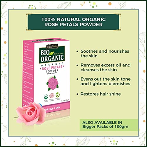 INDUS VALLEY Skin Glowing Face Pack Bio-Organic (Multani Mitti, Sandalwood, Organic Rose Petal ,Rosemary Essential Oil ,Fresh Rose water) 30*3=90g, 30ml+5ml=35ml