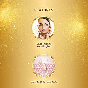 Pond’s Golden Radiance Facial Kit, 24K Pure Gold, Golden Glow At Home, Youthful Glow, Instant Glow, In Just 6 Easy Steps, 80 g