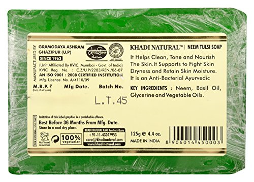KHADI NATURAL Neem Tulsi Soap, 125g (Pack of 2)