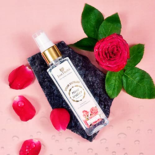 Just Herbs Ayurvedic Gulab Jal/Rose Water Spray Facial Mist Toner For Glowing Skin, Pores Minimising - Men & Women 100ml