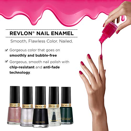 Revlon Womens Fire 'N' Gold 5 Finishes Nail Enamel, Red Sparkle, 8 ml