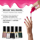 Revlon Womens Fire 'N' Gold 5 Finishes Nail Enamel, Red Sparkle, 8 ml