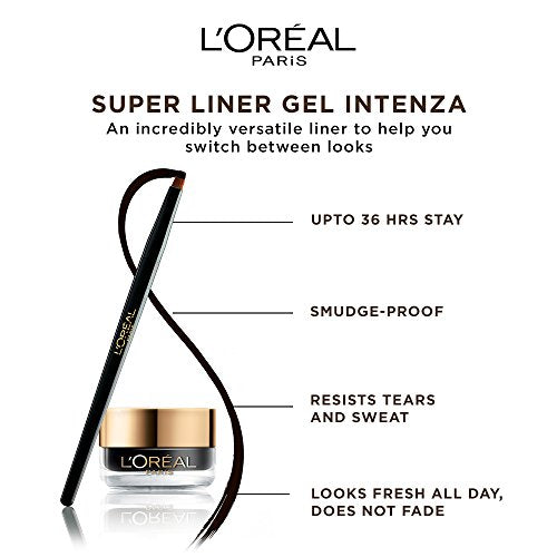 L'Oreal Paris Super Liner Gel Intenza Eyeliner, Profound Black, 2.8g