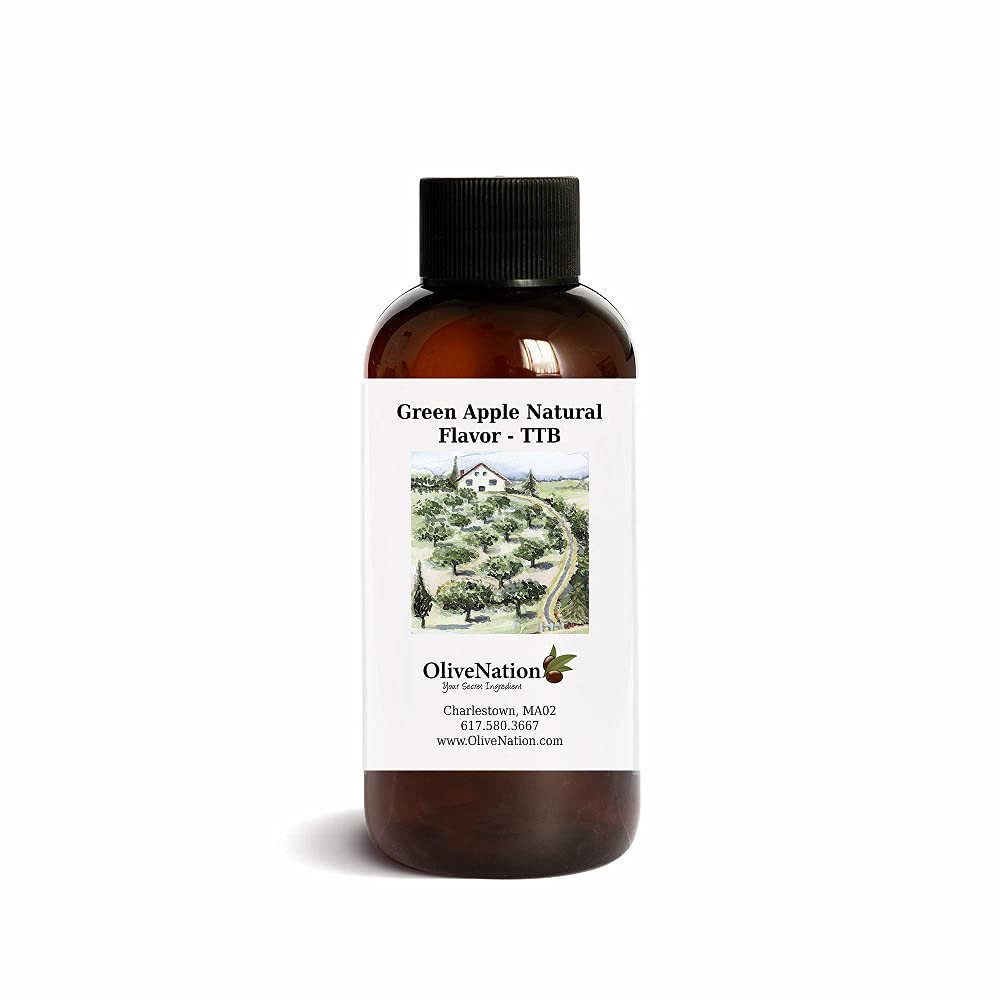 OliveNation Green Apple Natural Flavor Extract, TTB-Approved for Brewing, Non-GMO, Gluten Free, Kosher, Vegan - 8 ounces