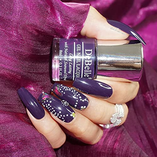 DeBelle Gel Nail Polish Royale' Viola (Dark Violet), 8 ml - Enriched with natural Seaweed Extract, cruelty Free, Toxic Free