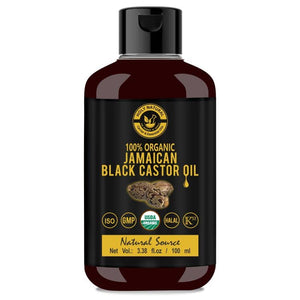 Holy Natural Organic Jamaican Black Castor Oil (100ml), Cold Pressed, USDA Certified, Traditional Roasted Castor Beans Smell, Chemical Free, No Preservative, Best for Skin and Hair.