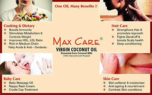 MAX CARE Maxcare Virgin Coconut Oil (Cold Pressed) 500ML Wide Mouth