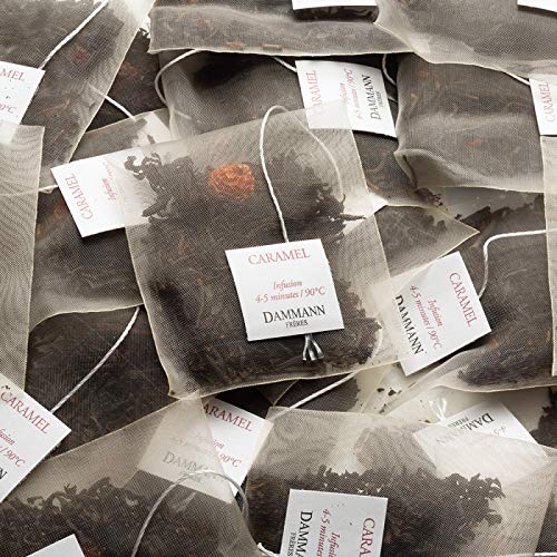 Dammann Freres Sachets, Caramel Toffee Flavored Tea Bags, Premium Gourmet French Tea, Individually Wrapped, 24 Count (Single Pack)