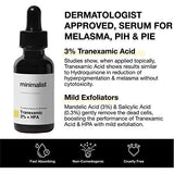 Minimalist 3% Tranexamic Acid Face Serum for Melasma, Pigmentation, Erythema & Acne Scars | Face Serum with HPA to Remove Melasma & Post Inflammatory Hyperpigmentation or Erythema (PIH & PIE) | 30 ml