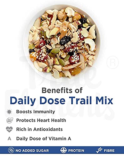 True Elements Daily Dose Trail Mix 250g - Mix of 67% Dried Fruits, Nuts, Berries & 33% Seeds | Mix Dry Fruits | Nuts and Dry Fruits