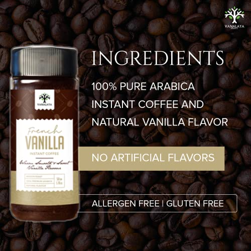 Vanalaya French Vanilla Instant Coffee With Rich Aroma & Taste Zero Sugar & Low Calorie 50gm