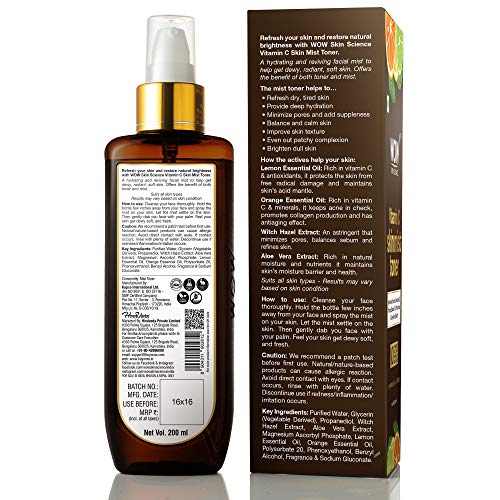 WOW Skin Science Face Vitamin C Toner - All skin type - No Parabens, Silicone, Mineral Oil & Sulphates, 200 ml
