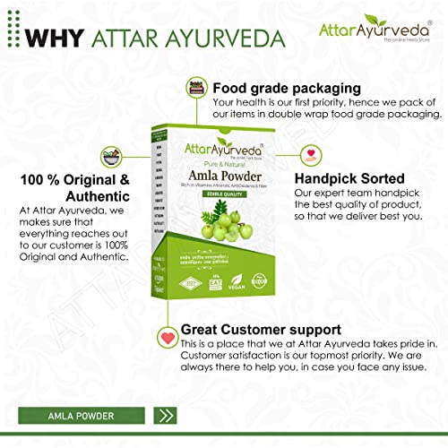 Attar Ayurveda Pure Amla Powder For Hair Growth | 100% Natural, No Preservatives (250 Gram)