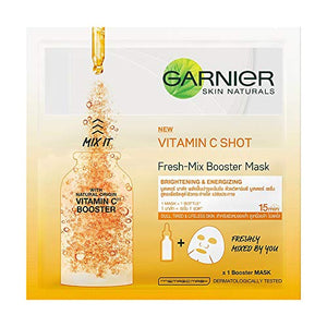 Garnier Skin Naturals, Fresh Mix Vitamin C, Face Serum Sheet Mask (Orange, 33 g)