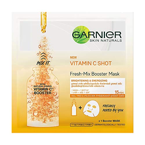 Garnier Skin Naturals, Fresh Mix Vitamin C, Face Serum Sheet Mask (Orange, 33 g)