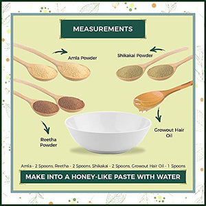 INDUS VALLEY Anti Hair-fall Pack with Amla ,Shikakai ,Reetha ,Growout Oil ,Growout Shampoo (30g+30g+30g=90g , 25ml+25ml=50ml)