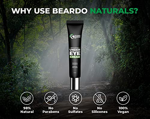 Beardo Naturals Brightening Under Eye Cream for Men | Reduce wrinkles fine lines and dark circles | Restores youthful glow | 98% Natural | 20ml