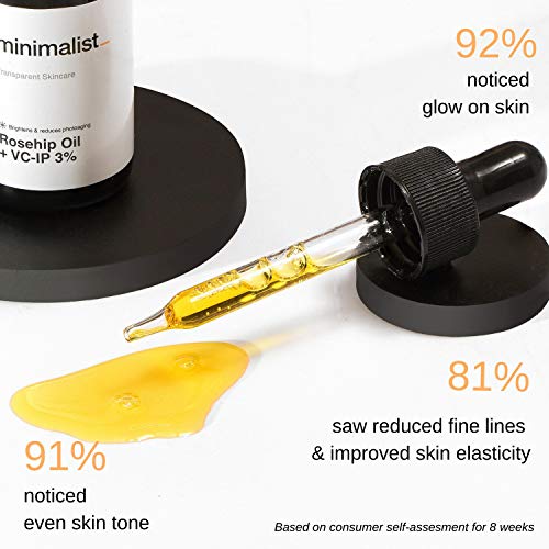 Minimalist Pure Rosehip Oil with Vitamin C Face Serum for Glowing Skin | Facial Oil For Men & Women | 30 ml