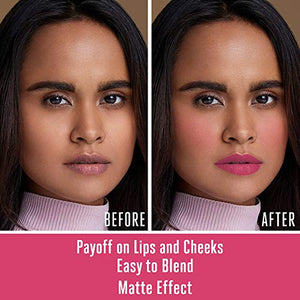 Lakmé 9 to 5 Weightless Mousse Lip Color & Cheek Color, Matte Finish - Fuchsia Sude, 9 g