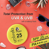 Keya Seth Aromatherapy, Umbrella Sunscreen Powder SPF 25 with PA+++ UV Protection, Sweat Resistant Formula, Makeup Setting & Finishing Loose Powder, Enriched with Micronized Zinc Oxide for Oily Skin 50gm