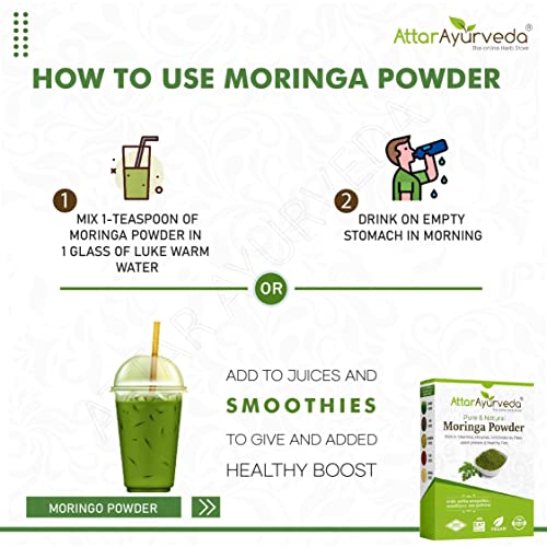 Attar Ayurveda Pure Moringa Leaf Powder For Weight Loss - 200g