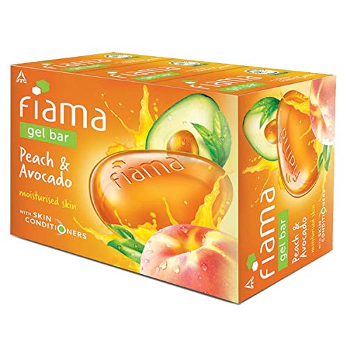 Fiama Gel Bar Peach and Avocado for moisturized skin, with skin conditioners, 125 g soap (Pack of 3)