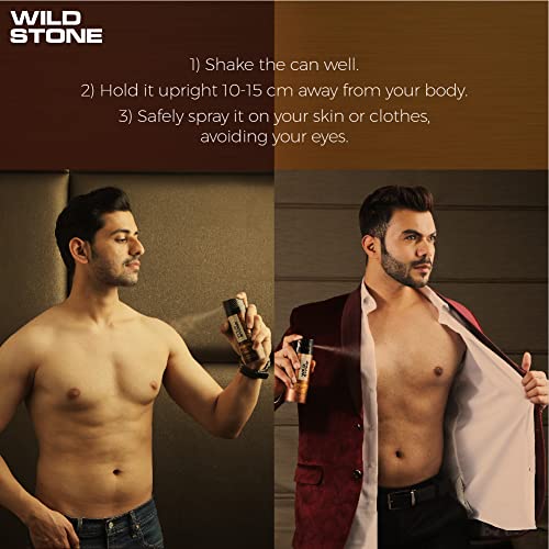 Wild Stone Classic Leather and Musk Body Deodorants for Men, Pack of 2 (225ml each)