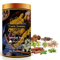 Exotic Aromas Herbal Green Tea, (200 G serves 100 cups) with Ashwagandha, Giloy, Amla, Cinnamon, Fennel, , Peppermint and Moringa, Green Tea for Weightloss, Detox and Immunity