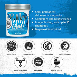 Jerome Russell Punky Semi Permanent Hair Color Conditioning, 100ml - Lagoon Blue (Pack of 1)